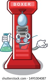 Professor boxing game machine on the cartoon