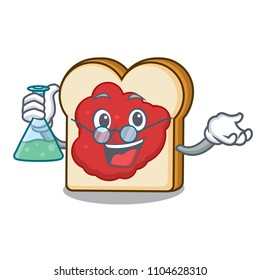 Professor bread with jam character cartoon