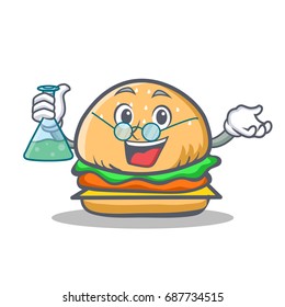 Professor burger character fast food