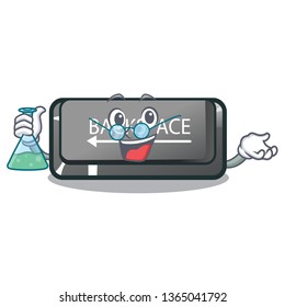 Professor button backspace in the shape cartoon