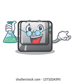 Professor button J isolated in the cartoon