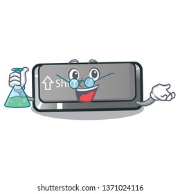 Professor button shift on a keyboard mascot