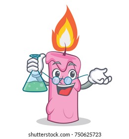 Professor candle character cartoon style