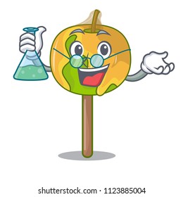 Professor candy apple character cartoon