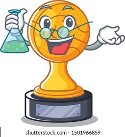 Professor cartoon basketball trophy display in drawer