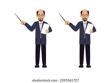 Professor Cartoon Character Design Illustration vector eps format , suitable for your design needs, logo, illustration, animation, etc.