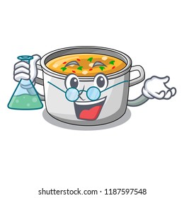 Professor cartoon chicken soup pot for dinner