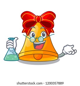 Professor cartoon christmas bells with red bow