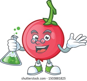 Professor cartoon lovi lovi fruit with mascot
