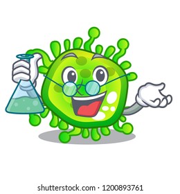 Professor cartoon microba virus bacteria in body