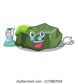 Professor cartoon moss grow on sea rock
