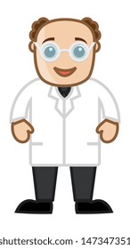 Professor - Cartoon Office Vector Illustration