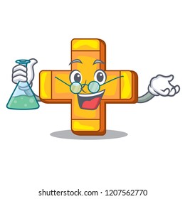 Professor cartoon plus sign logo concept health