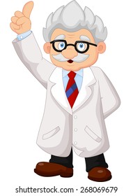 Professor Cartoon Pointing His Hand