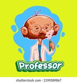 professor character mascot vector illustration