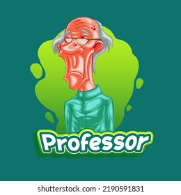 professor character mascot vector illustration