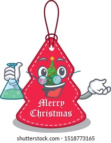 Professor christmas tag hanging on mascot shape