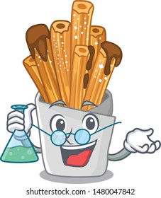 Professor churros isolated with in the cartoon