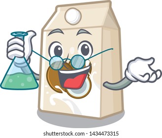 Professor coconut milk isolated with the character