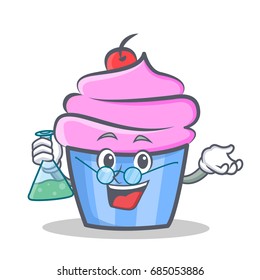 Professor cupcake character cartoon style