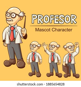 diseño de carácter retro conjunto de mascota lindo profesor