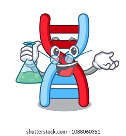 Professor dna molecule character cartoon