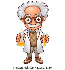 Professor doing experiment in lab. 