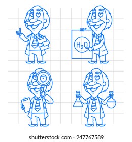 Professor doodle concept set 2