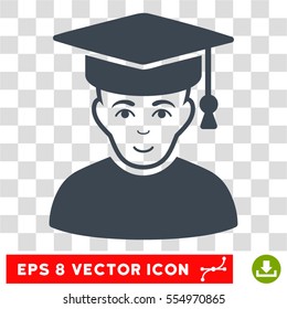 Professor EPS vector icon. Illustration style is flat iconic smooth blue symbol on chess transparent background.