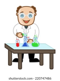 Professor Experiment Vector Character Cartoon Illustration Stock Vector ...