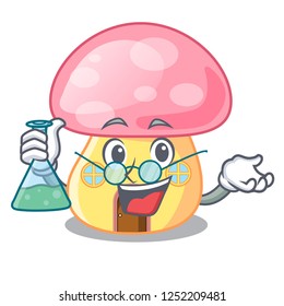 Professor fairy House mushroom on a cartoon