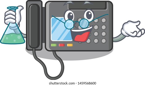 Professor fax machine in the character shape