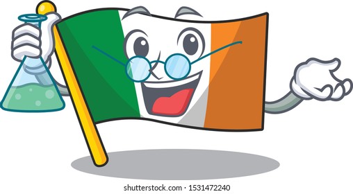 Professor flag ireland hoisted above cartoon pole