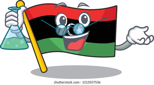 Professor flag libya cartoon isolated the mascot