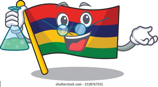 Professor flag mauritius hoisted above cartoon pole