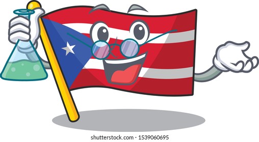 Professor flag puerto rico with the character