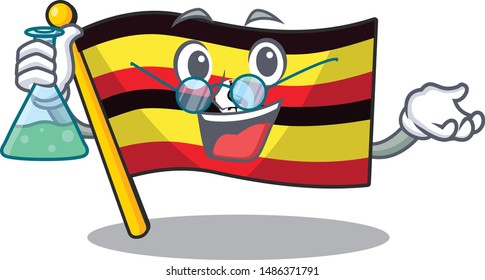 Professor flag uganda in the mascot shape
