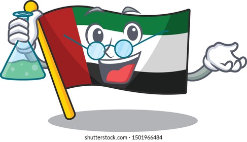 Professor flag united arab emirates isolated cartoon