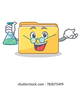Professor folder character cartoon style