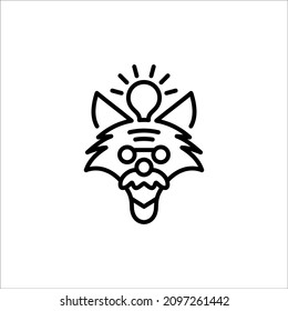 Professor Fox icon vector isolated on white background, Professor transparent sign , thin pictogram or outline symbol design in linear style
