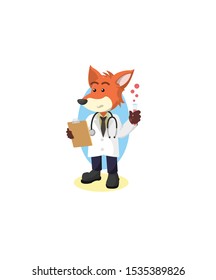professor fox vector illustration design