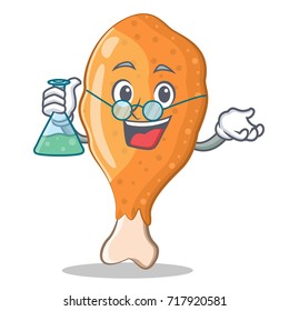 Professor fried chicken character cartoon vector illustration