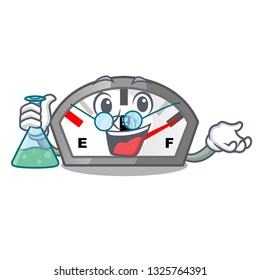 Professor gasoline indicator isolated with in cartoon