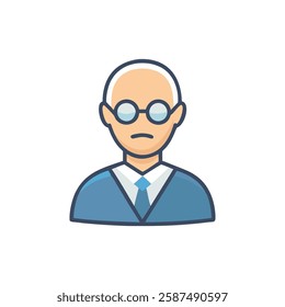 Professor with Glasses Icon for Academic Settings