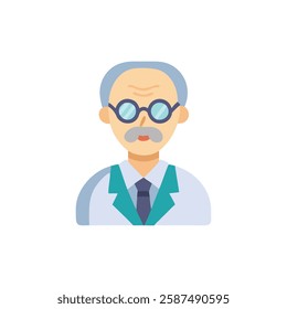 Professor with Glasses Icon for Learning