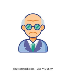 Professor with Glasses Icon for Teaching