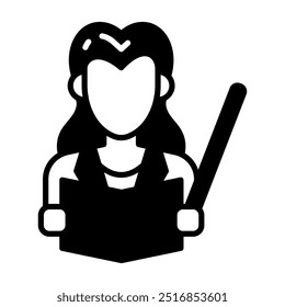 Profesor Glyph Icon, Ilustración vectorial