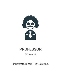 Professor glyph icon vector on white background. Flat vector professor icon symbol sign from modern science collection for mobile concept and web apps design.