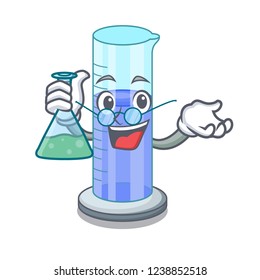 Professor graduated cylinder icon in outline character