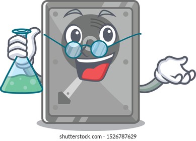 Professor hard drive internal mascot isolated cartoon